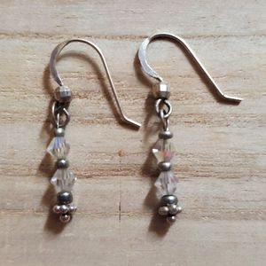Silver and crystal earrings